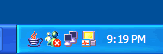 システムトレイ内の Java アイコンのスクリーンショット